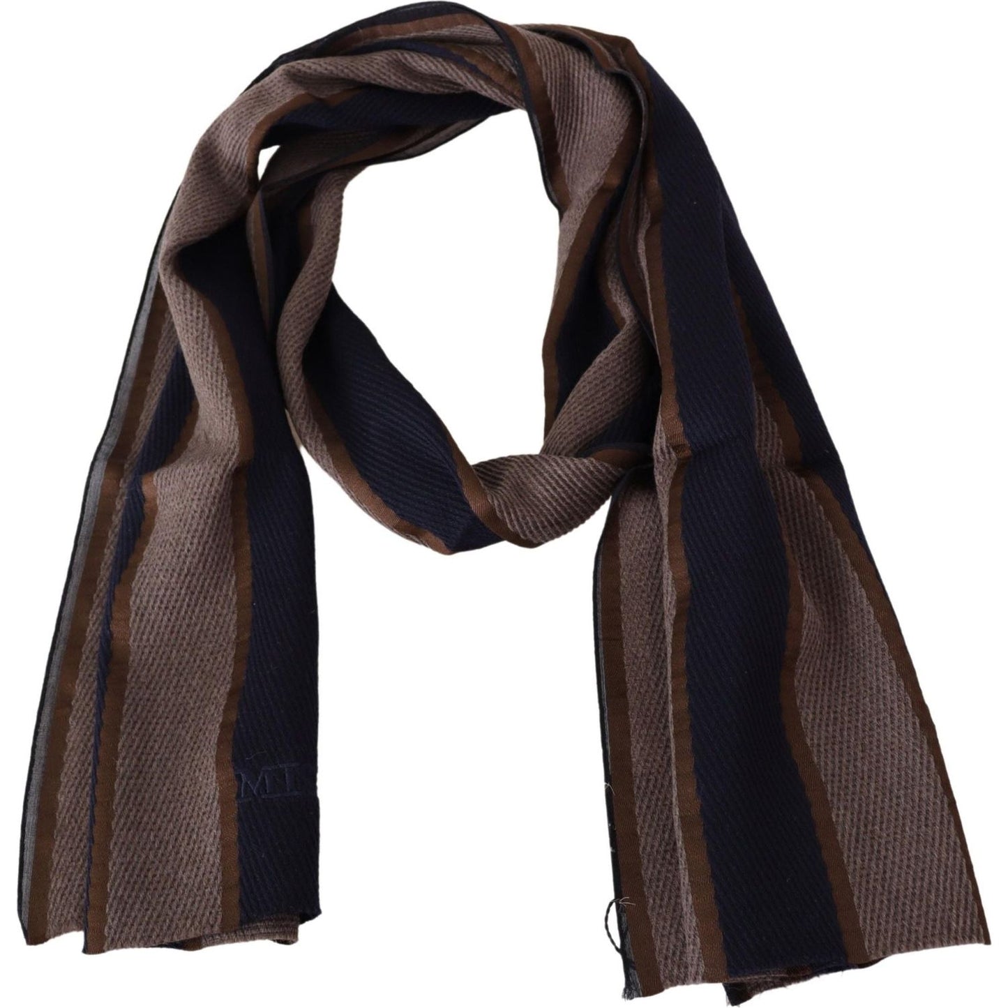 Missoni Elegant Striped Wool Scarf Missoni Dark Slate Gray