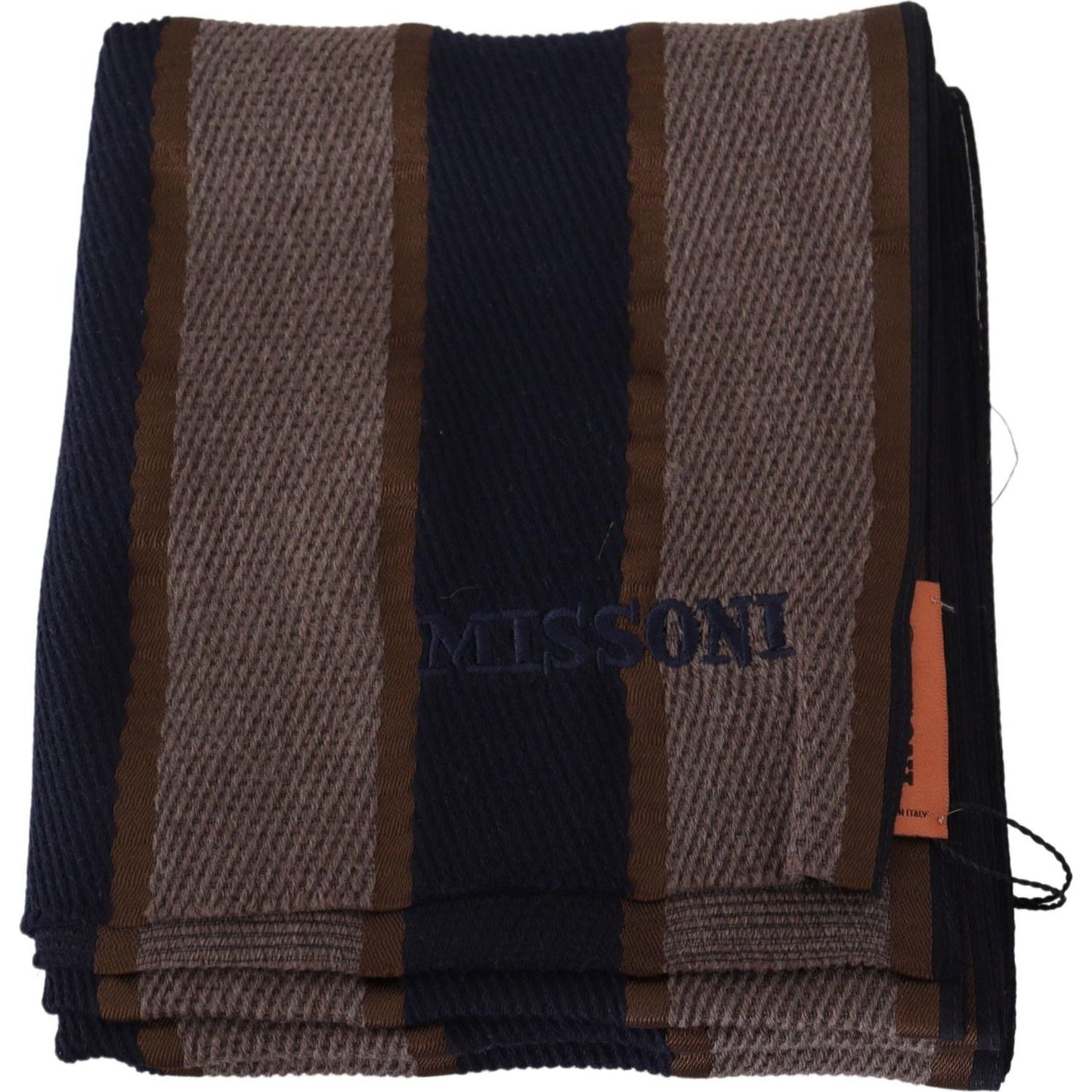 Missoni Elegant Striped Wool Scarf Missoni Dark Slate Gray