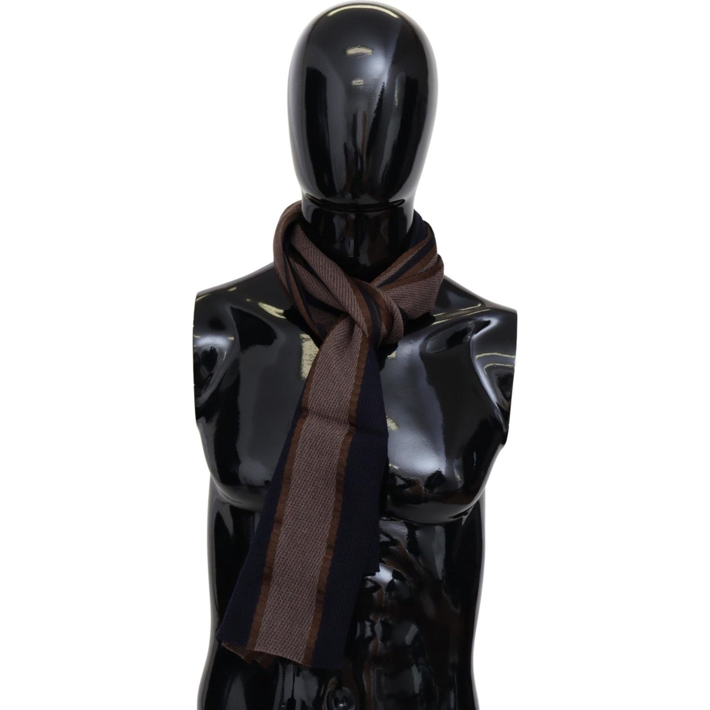 Missoni Elegant Striped Wool Scarf Missoni Black