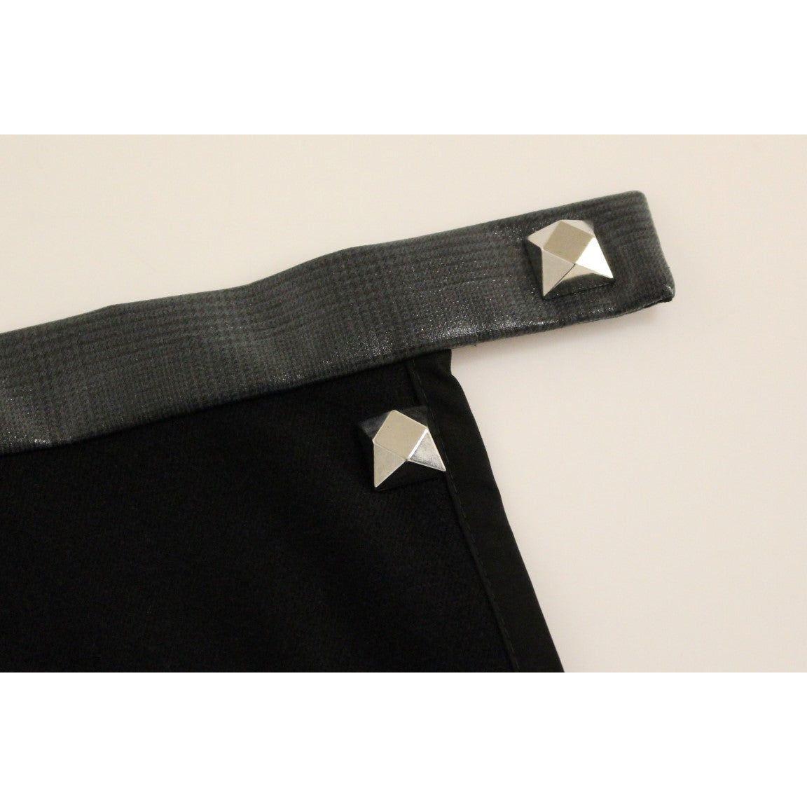 Corrado De Biase Elegant Black Wool-Cotton Blend Skirt Corrado De Biase Light Gray