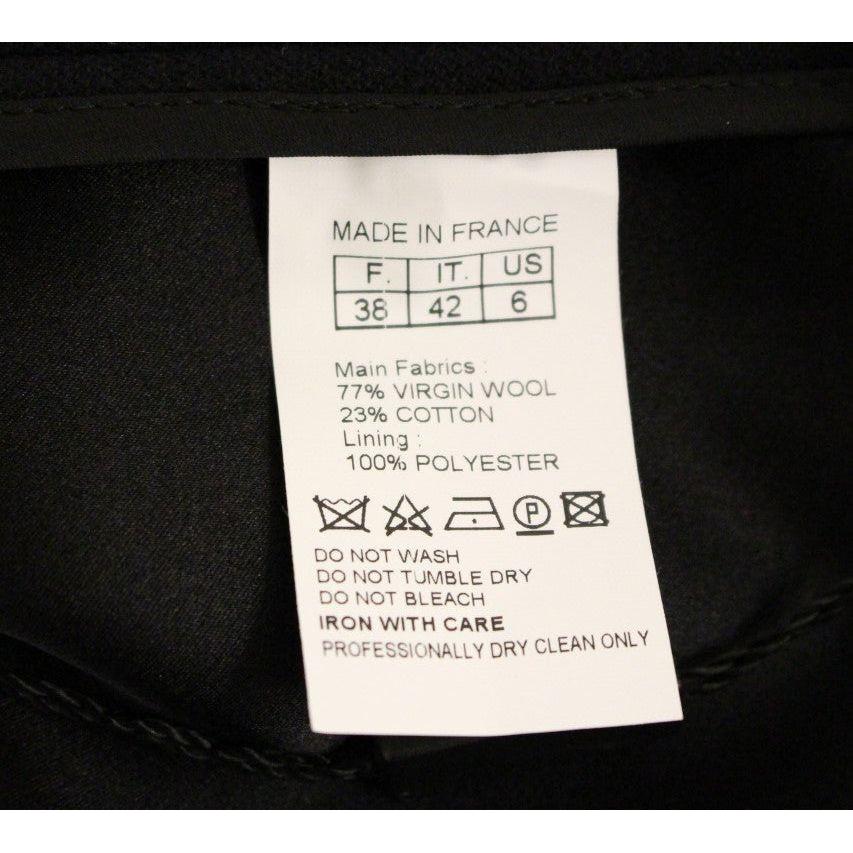 Corrado De Biase Elegant Black Wool-Cotton Blend Skirt Corrado De Biase Black