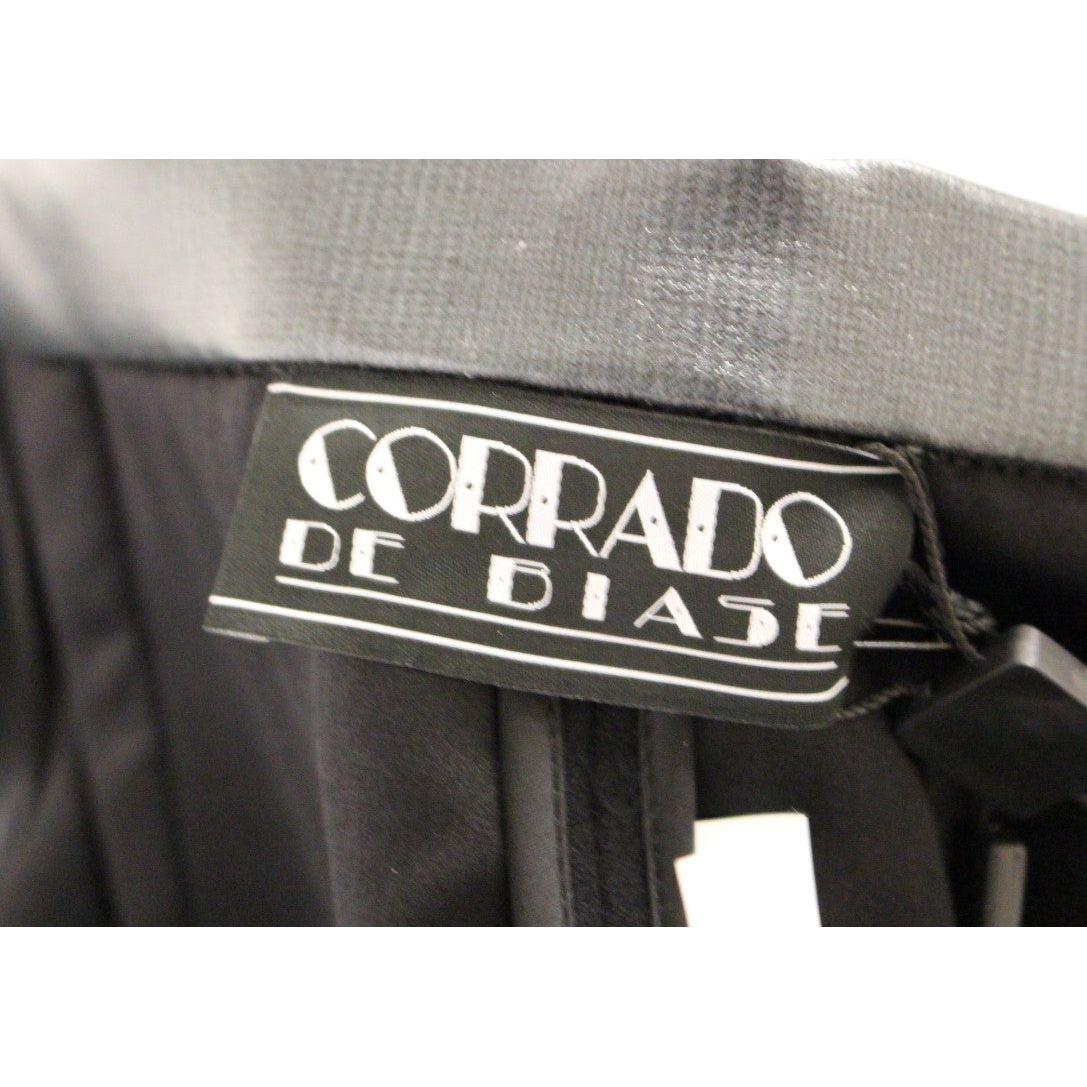 Corrado De Biase Elegant Black Wool-Cotton Blend Skirt Corrado De Biase Dark Slate Gray
