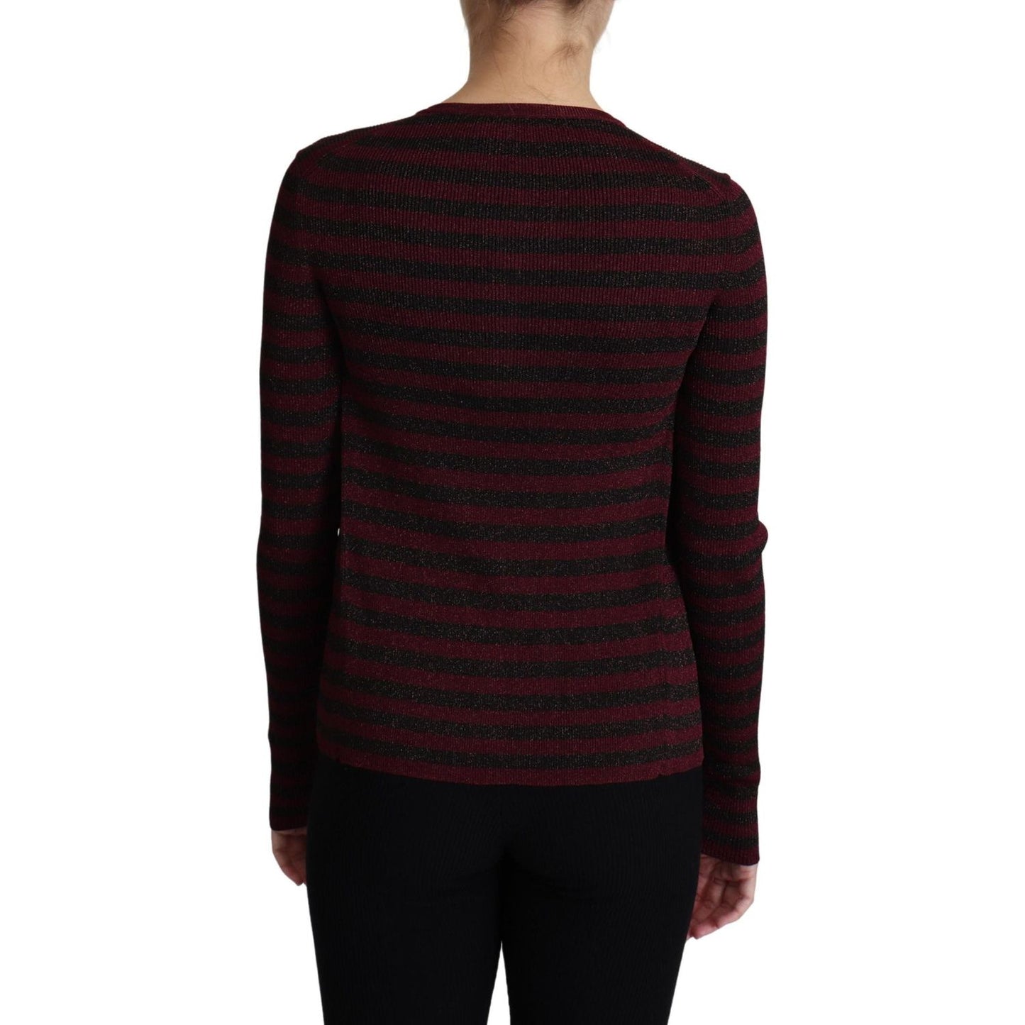 Dolce & Gabbana Elegant Striped Viscose Cardigan Dolce & Gabbana Black