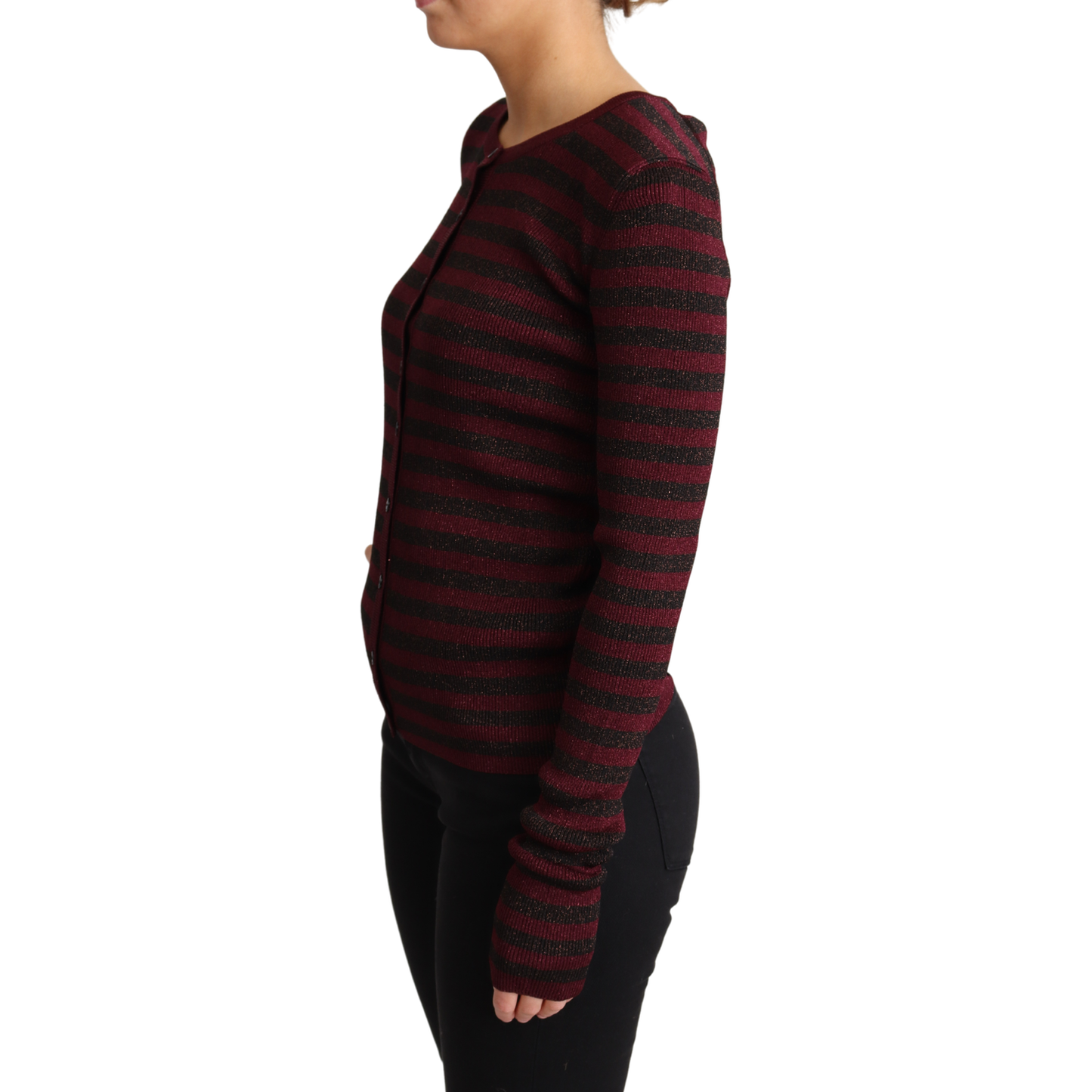 Dolce & Gabbana Elegant Striped Viscose Cardigan Dolce & Gabbana Black