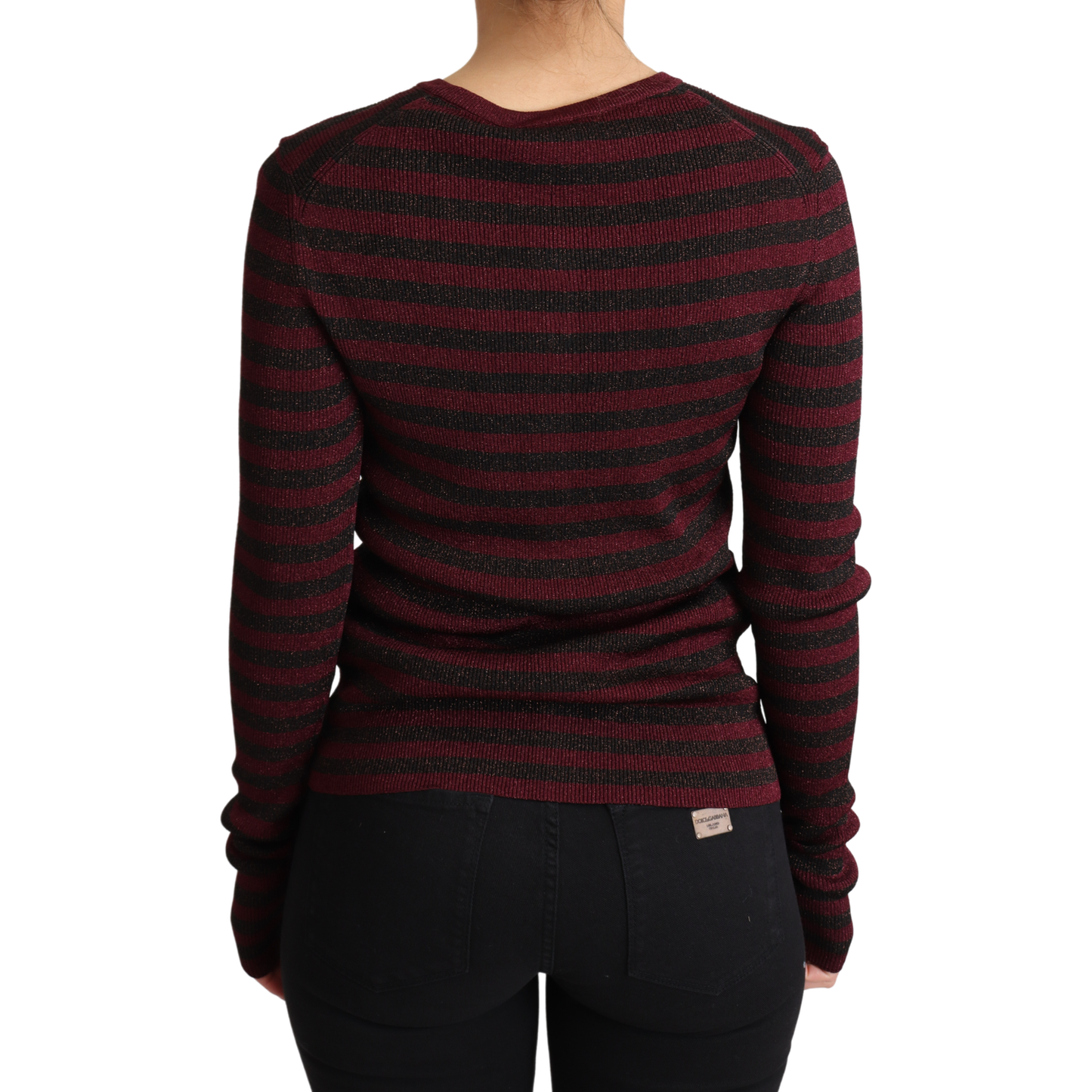 Dolce & Gabbana Elegant Striped Viscose Cardigan Dolce & Gabbana Black