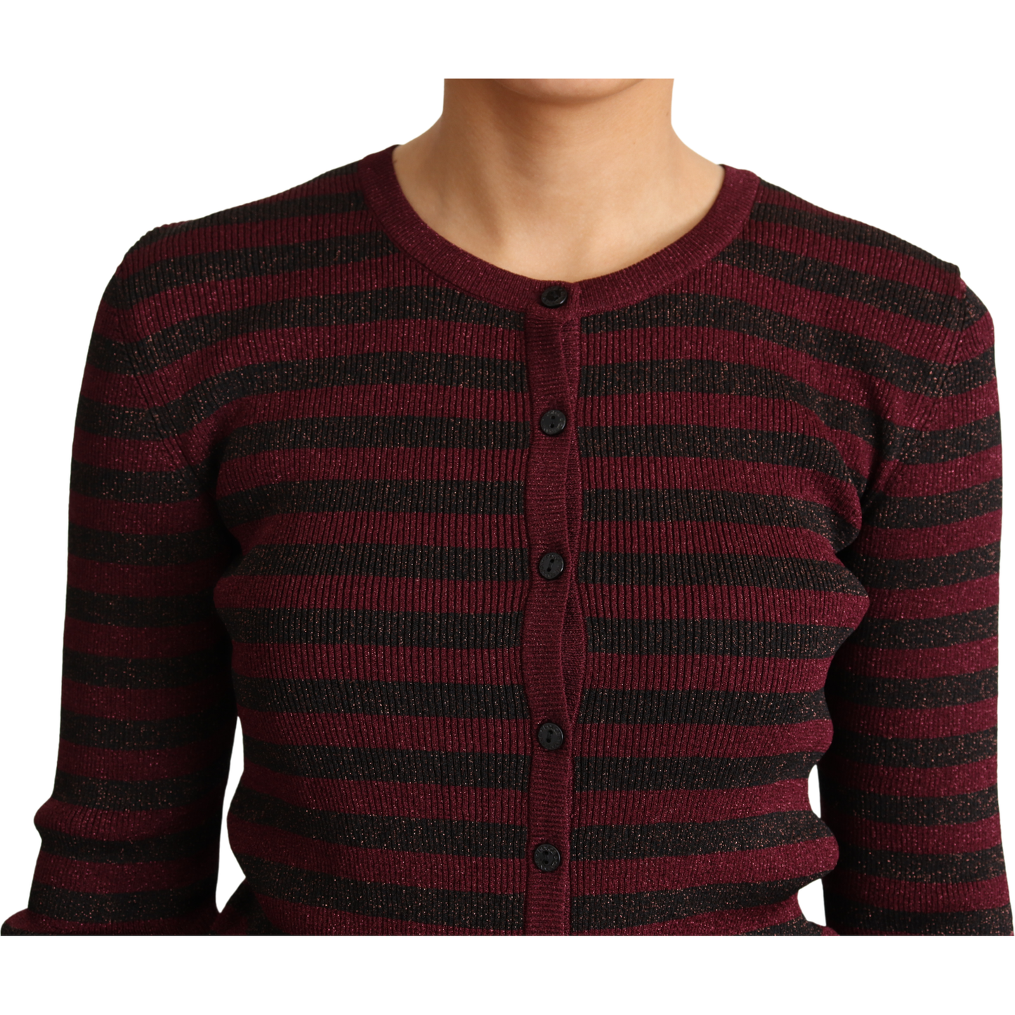 Dolce & Gabbana Elegant Striped Viscose Cardigan Dolce & Gabbana Black