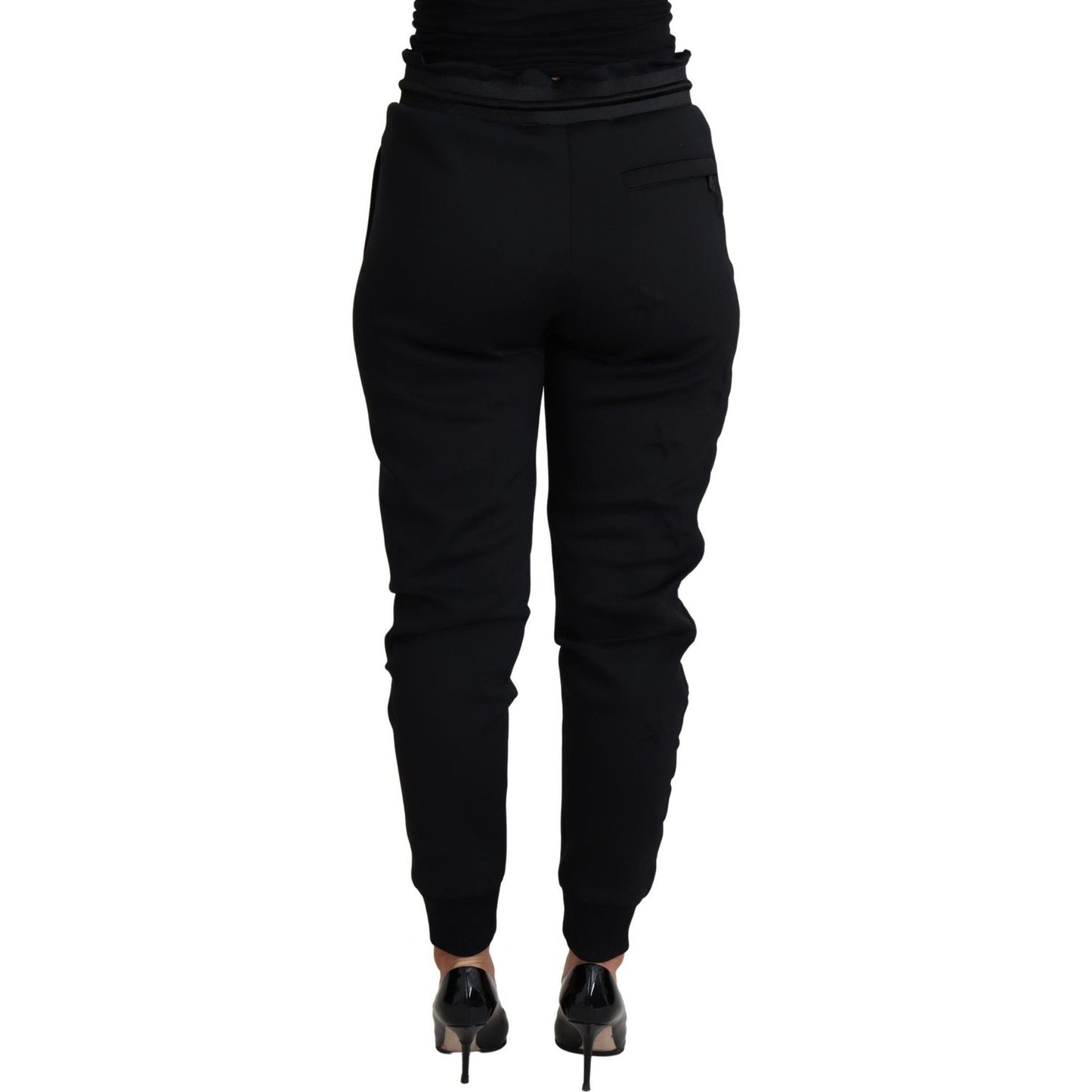 Dolce & Gabbana Elegant Black Jogger Trousers with Iconic Logo Dolce & Gabbana Black