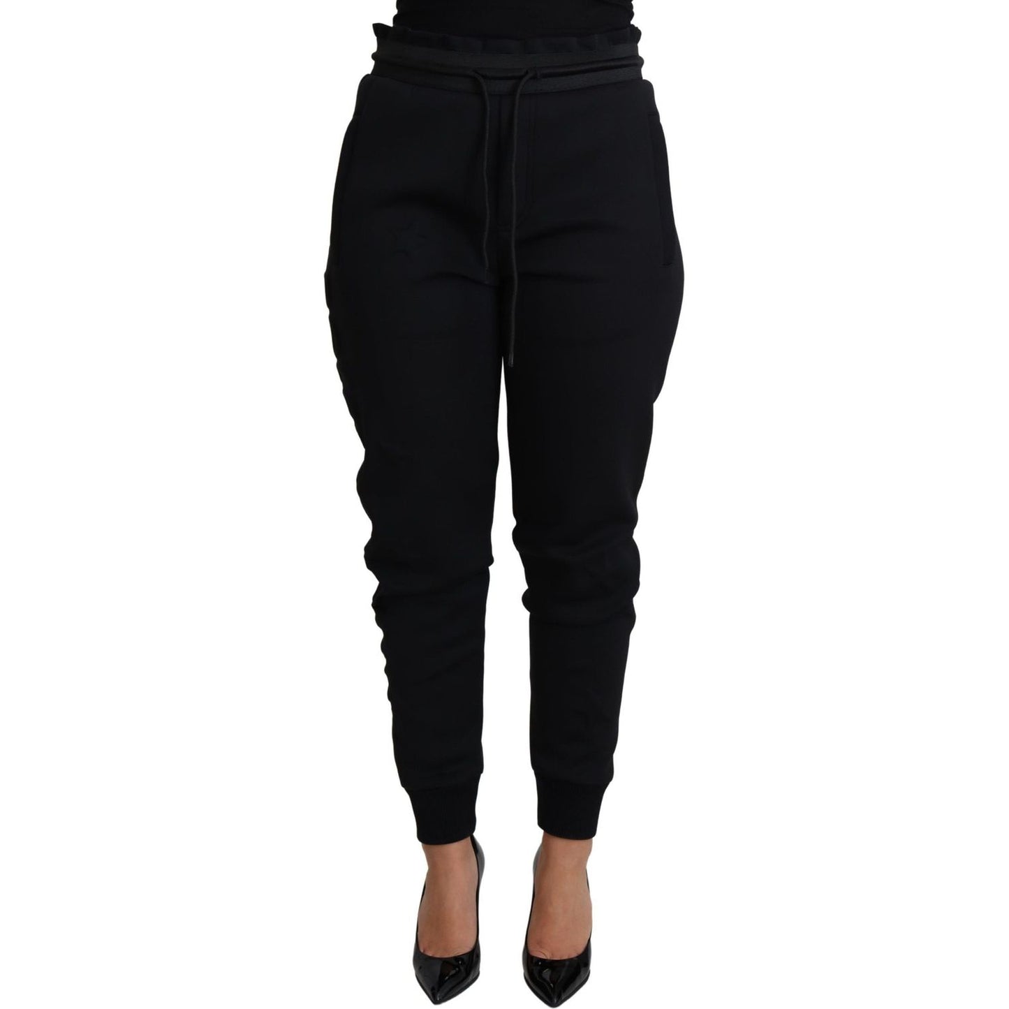 Dolce & Gabbana Elegant Black Jogger Trousers with Iconic Logo Dolce & Gabbana Black