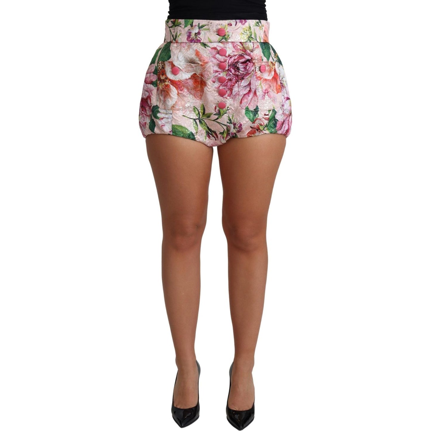 Dolce & Gabbana Chic Pink Floral High-Waist Hot Pants Dolce & Gabbana Sienna