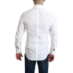 Dolce & Gabbana White Cotton Long Sleeves Men Formal Shirt TSH5903 -IT37