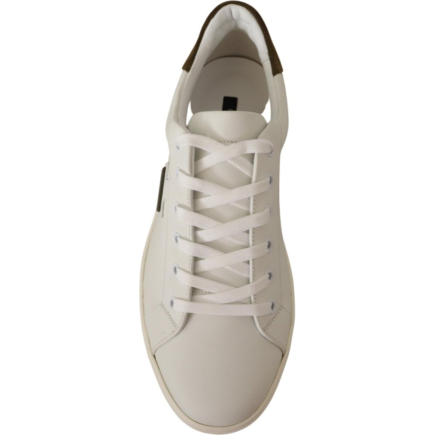 Dolce & Gabbana White Suede Leather Mens Low Tops Sneakers MV3968-39.5
