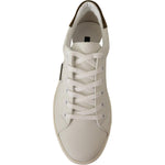 Dolce & Gabbana White Suede Leather Mens Low Tops Sneakers MV3968-39.5