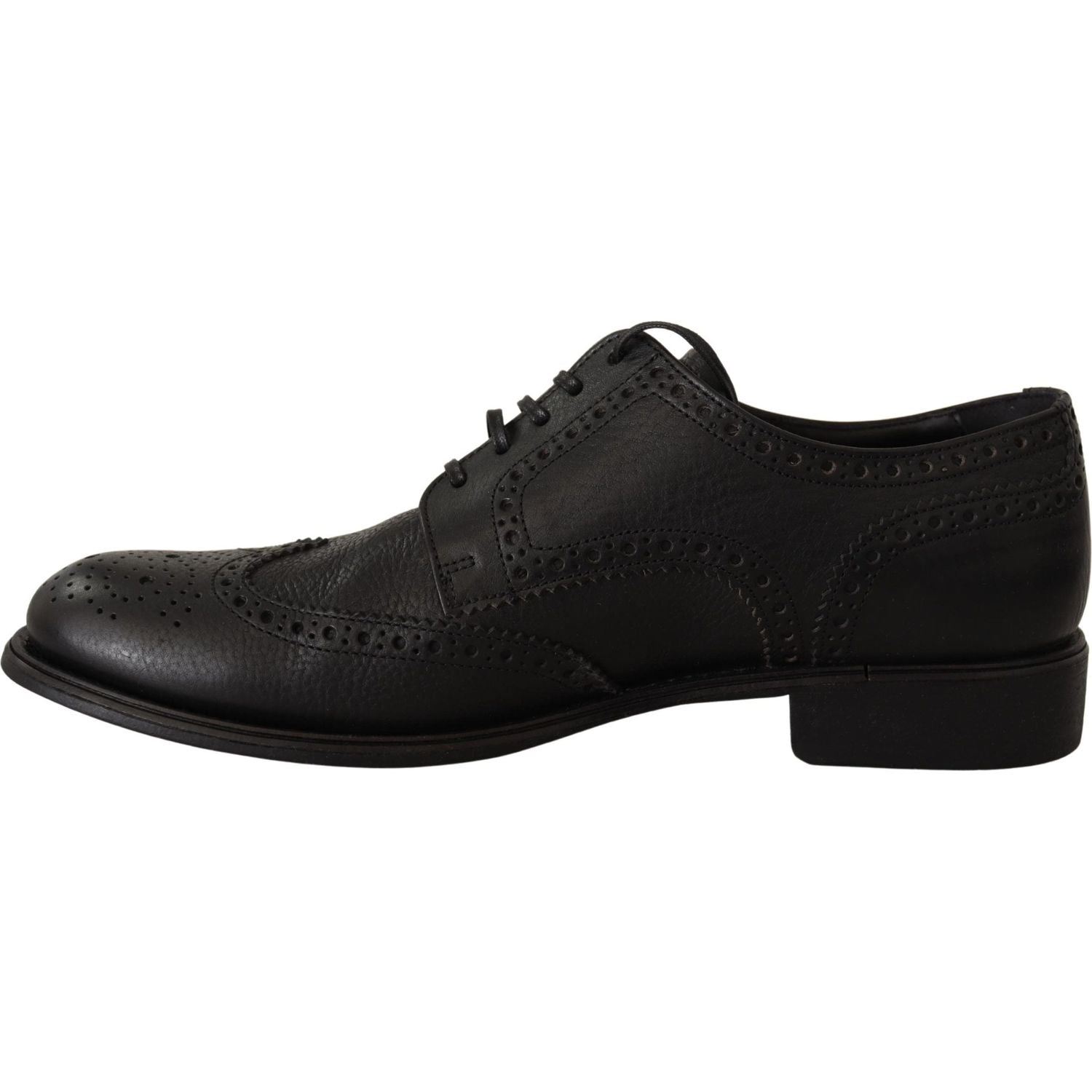 Dolce & Gabbana Black Leather Oxford Wingtip Formal Dress Shoes