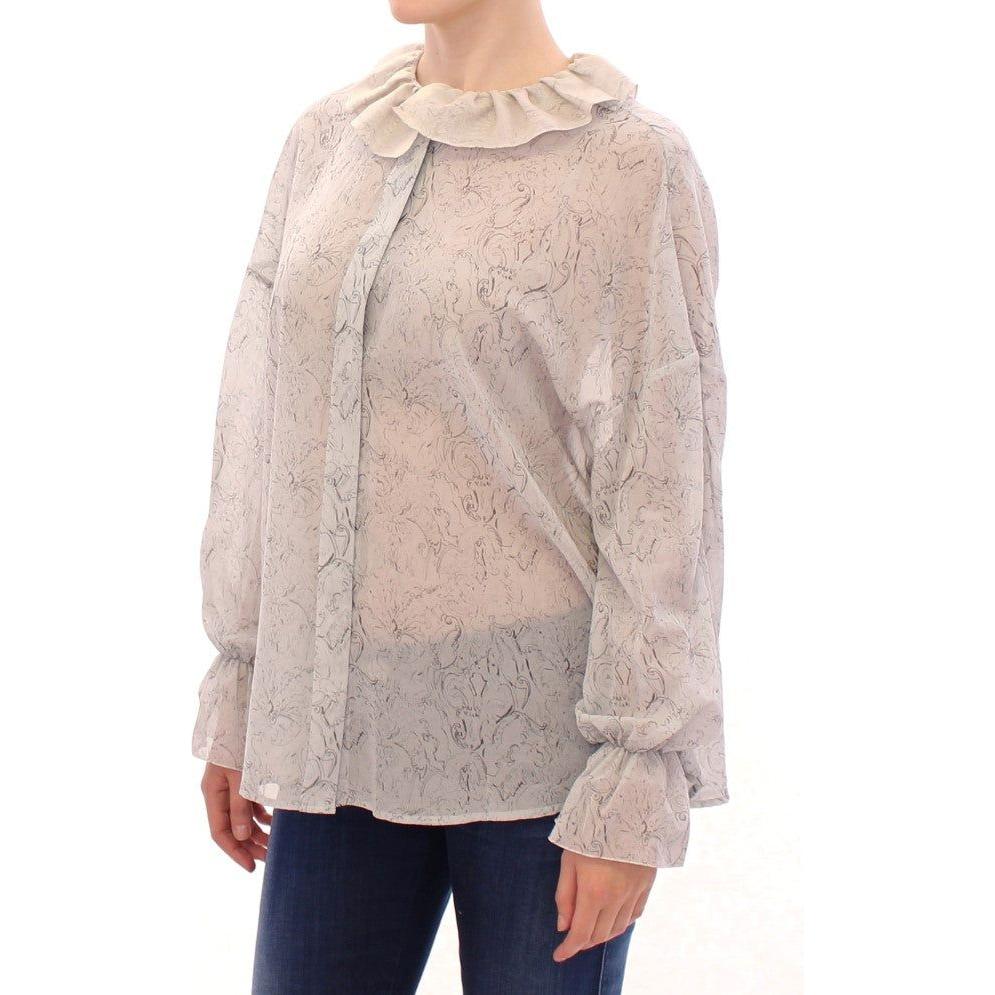 Vika Gazinskaya Blue Cotton Blouse Tunic