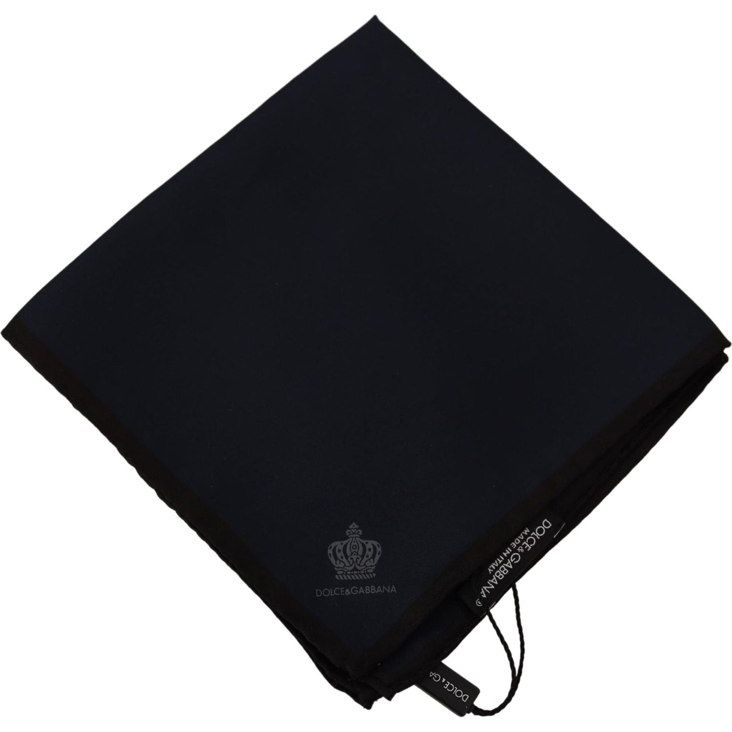 Dolce & Gabbana Elegant Silk Black Pocket Square Handkerchief Dolce & Gabbana Black