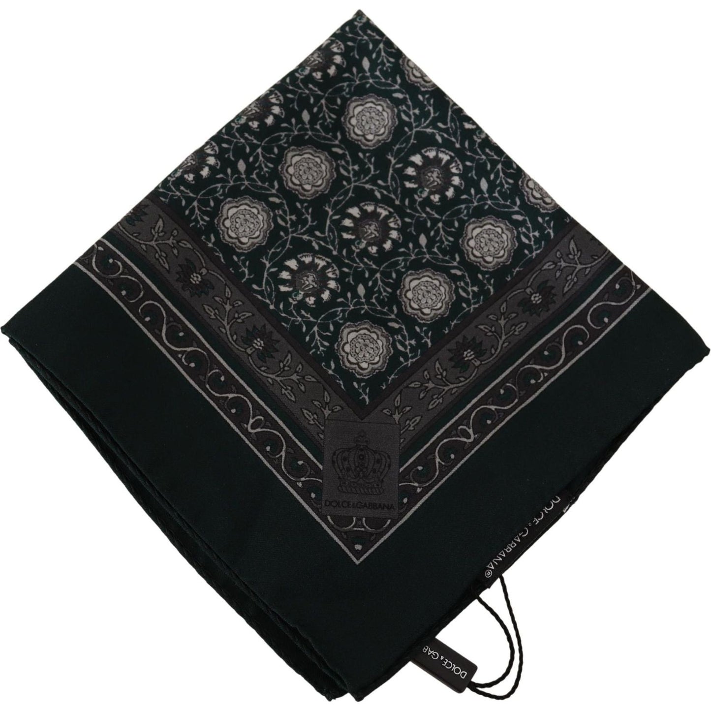 Dolce & Gabbana Exquisite Silk Pocket Square Handkerchief Dolce & Gabbana Black