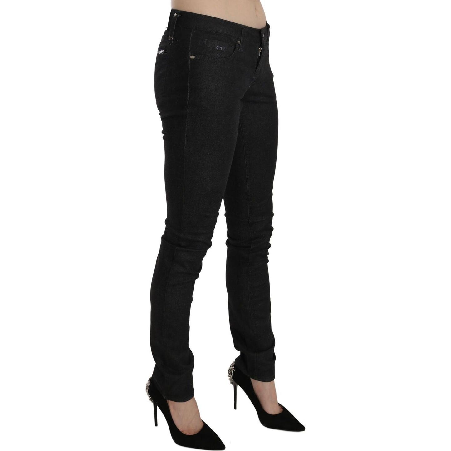 Costume National Chic Low Waist Slim Fit Skinny Denim Costume National Black