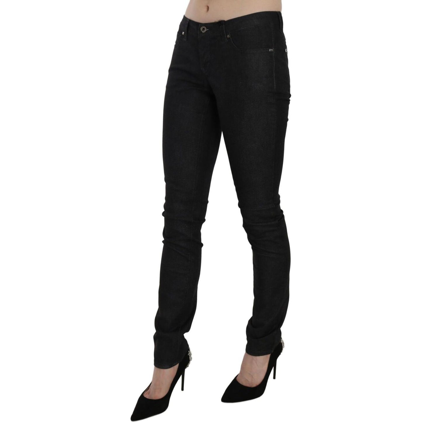 Costume National Chic Low Waist Slim Fit Skinny Denim Costume National Black