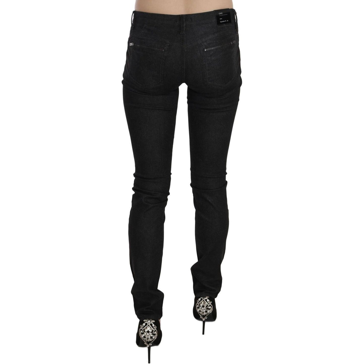 Costume National Chic Low Waist Slim Fit Skinny Denim Costume National Black