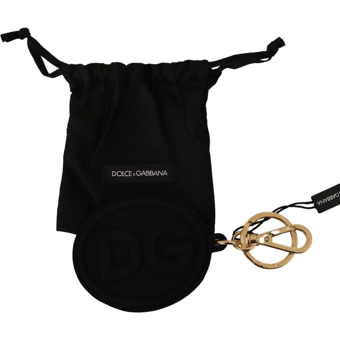 Dolce & Gabbana Elegant Black and Gold Keychain Accessory Dolce & Gabbana Black