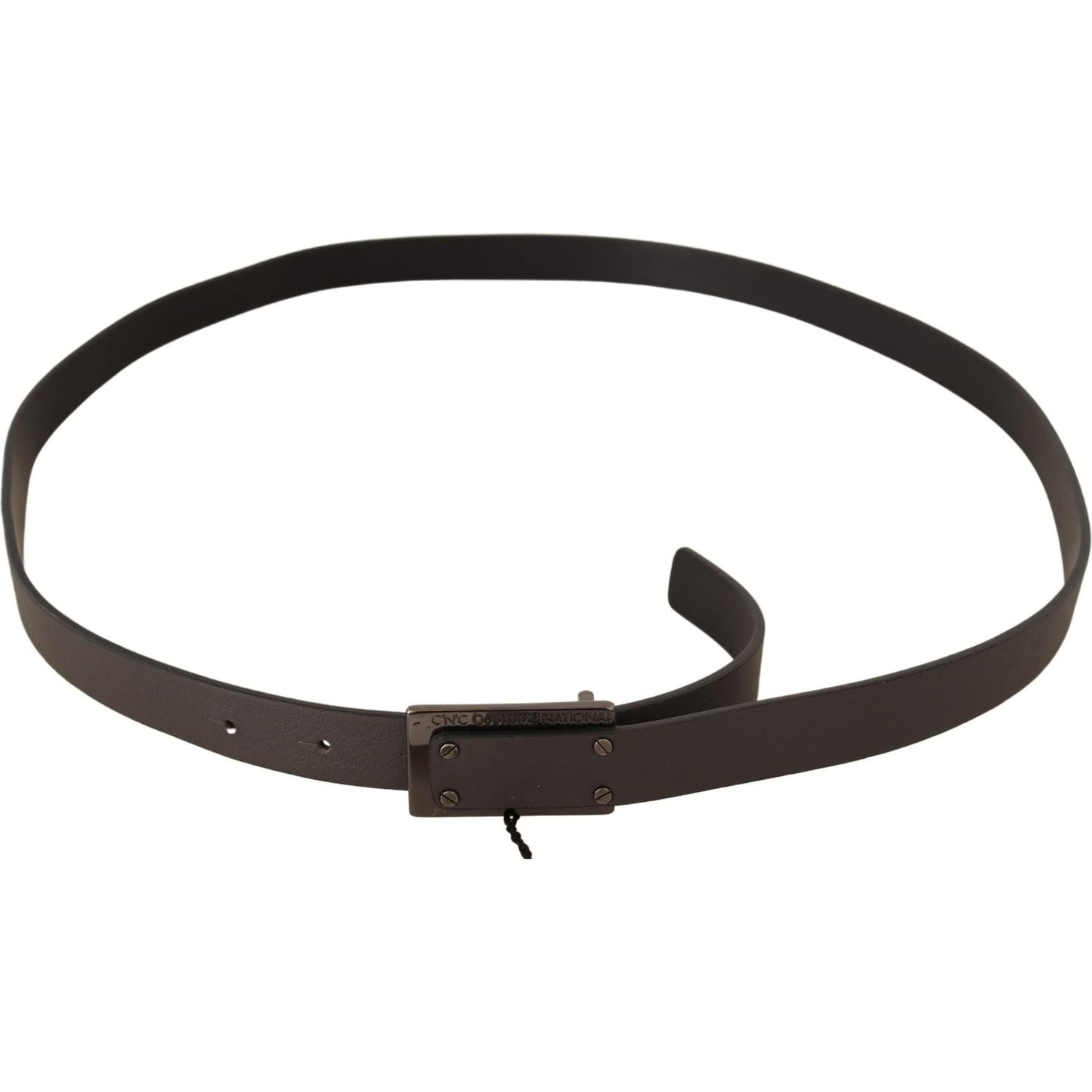 Costume National Elegant Leather Belt with Metal Buckle MAN BELTS Costume National Dark Slate Gray