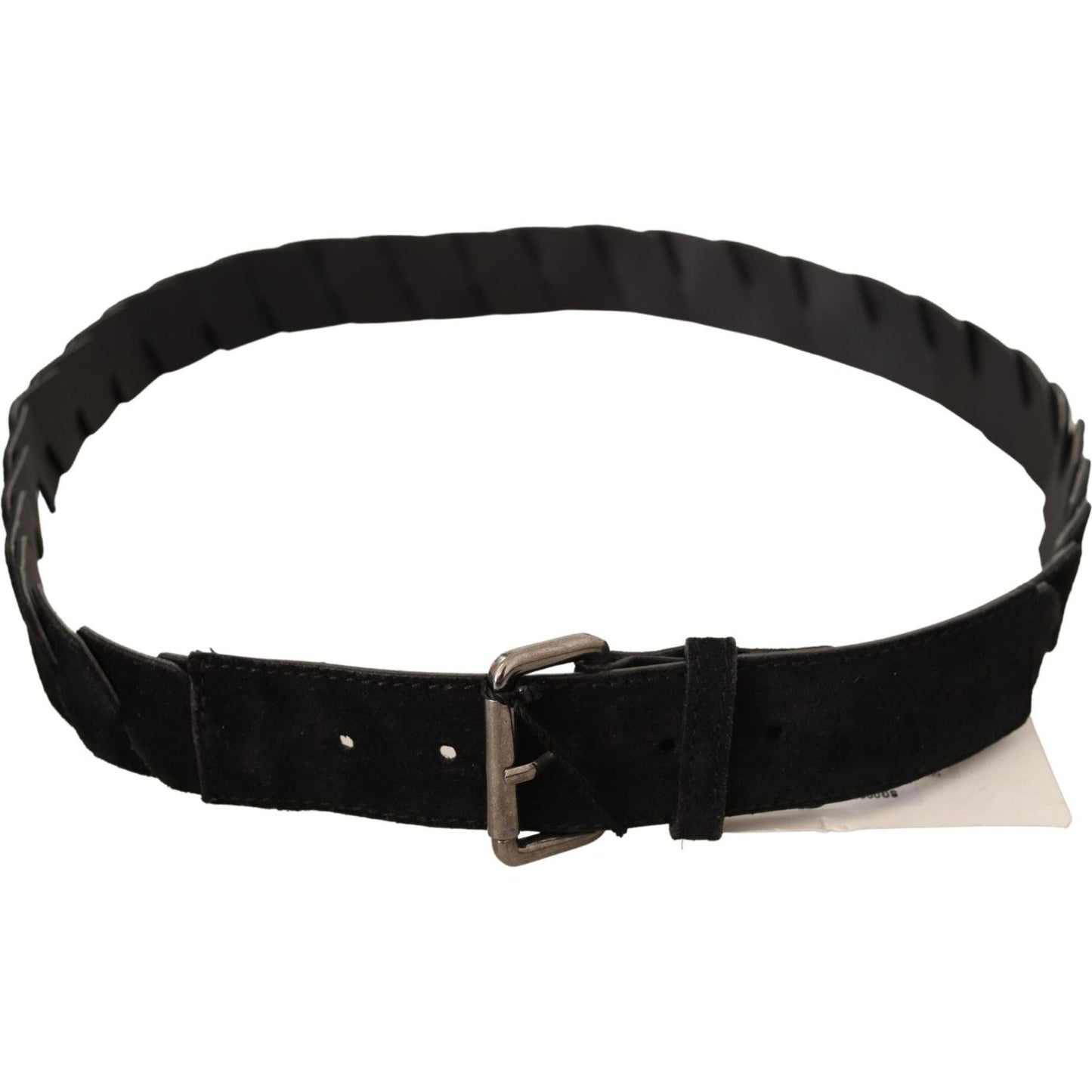 GF Ferre Elegant Black Waist Belt with Metal Buckle MAN BELTS GF Ferre Black