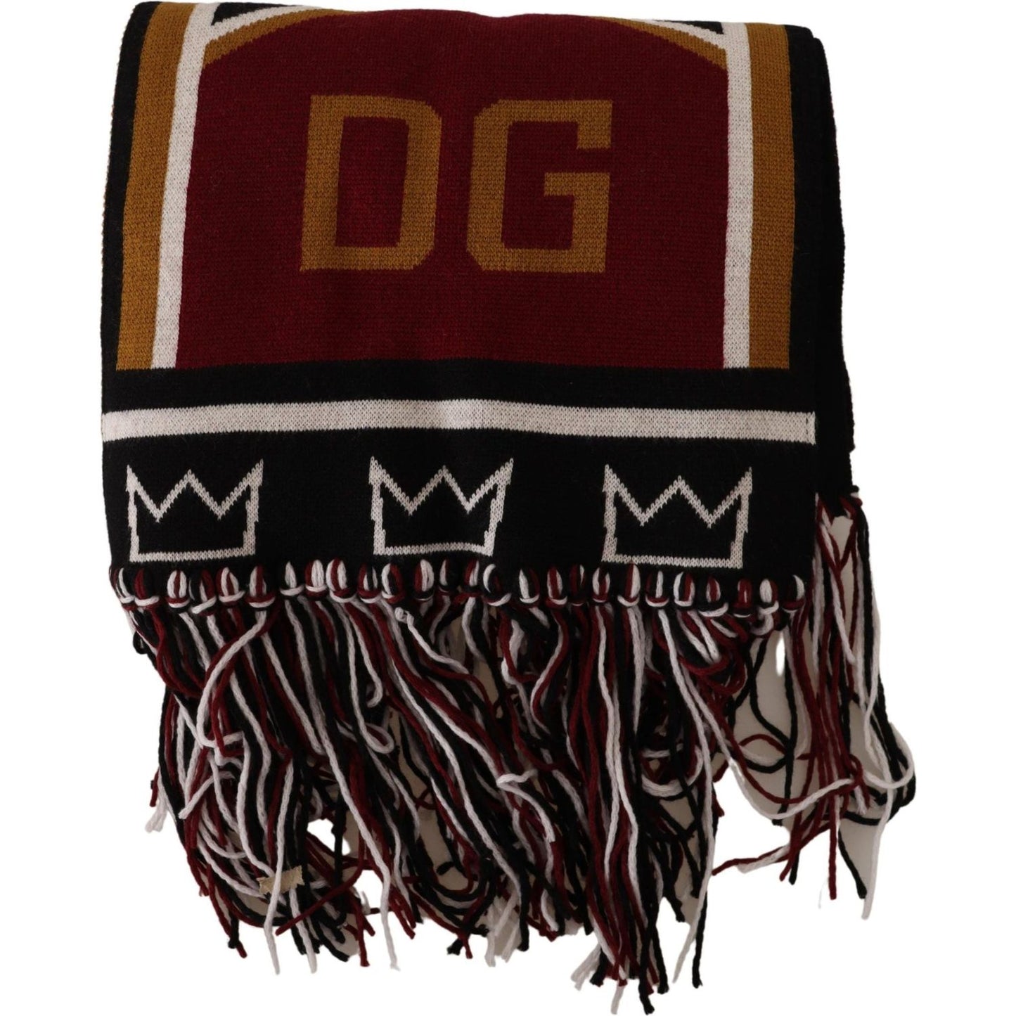 Dolce & Gabbana Elegant DG King Wool & Cashmere Scarf Wool Wrap Shawl Scarf Dolce & Gabbana Black