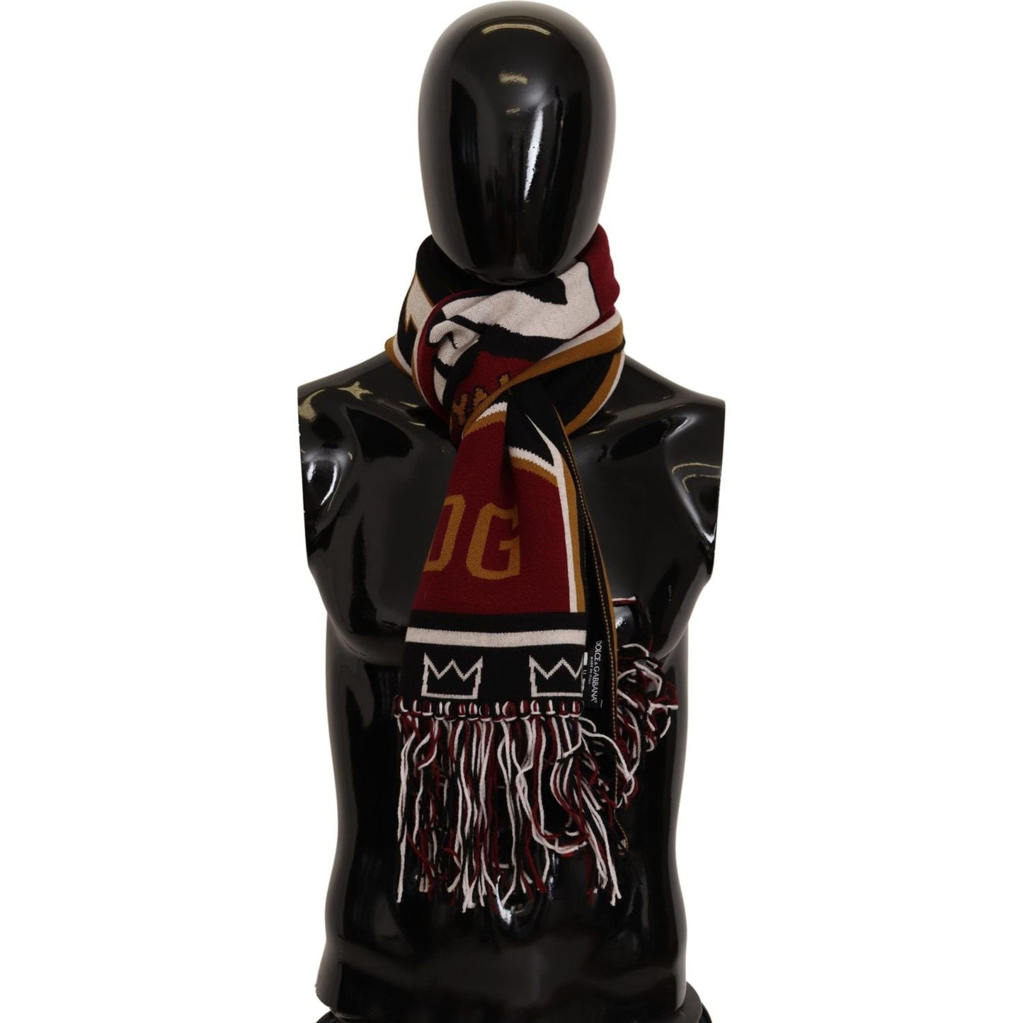 Dolce & Gabbana Elegant DG King Wool & Cashmere Scarf Wool Wrap Shawl Scarf Dolce & Gabbana Black