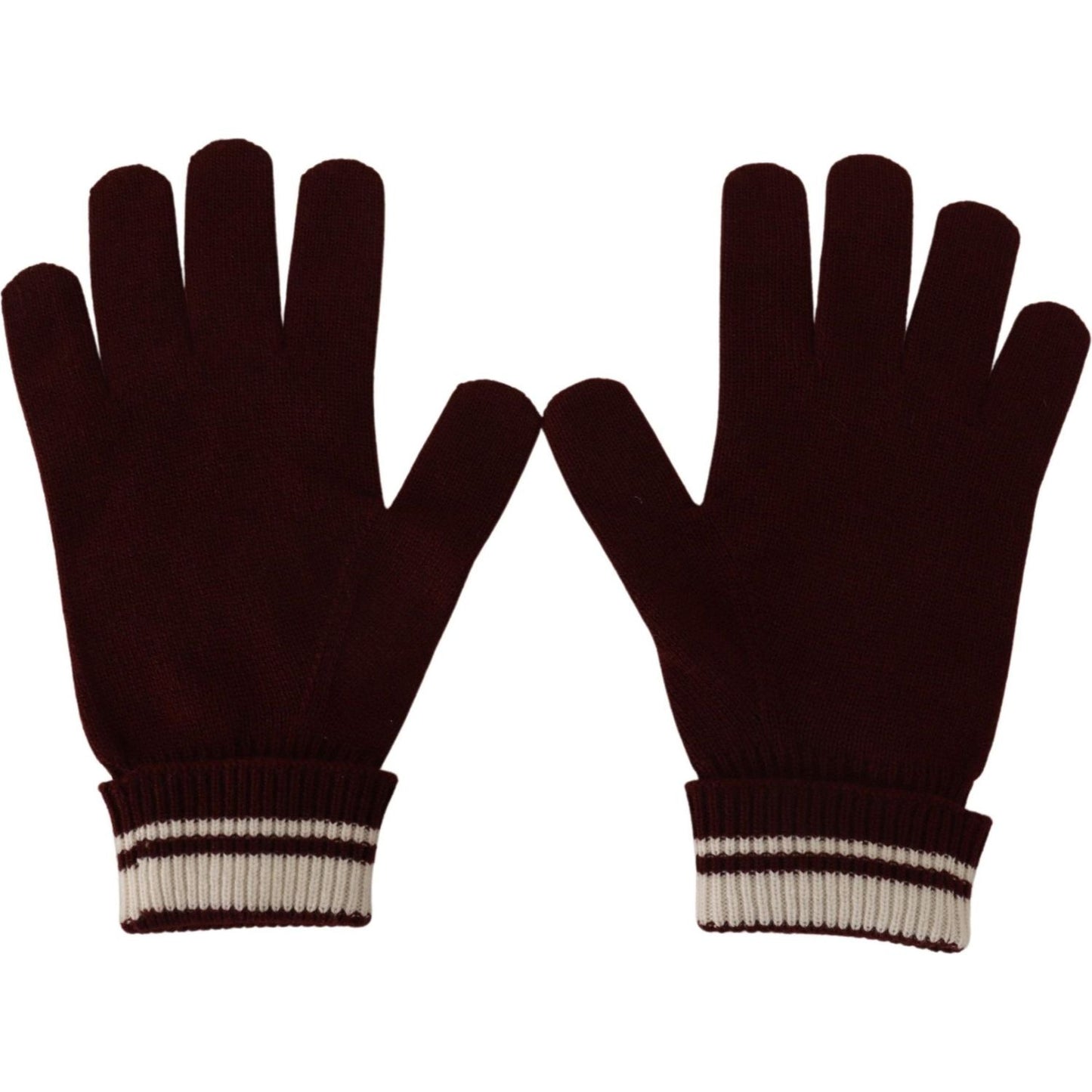 Dolce & Gabbana Elegant Red Cashmere Gloves with Crown Motif Dolce & Gabbana Black