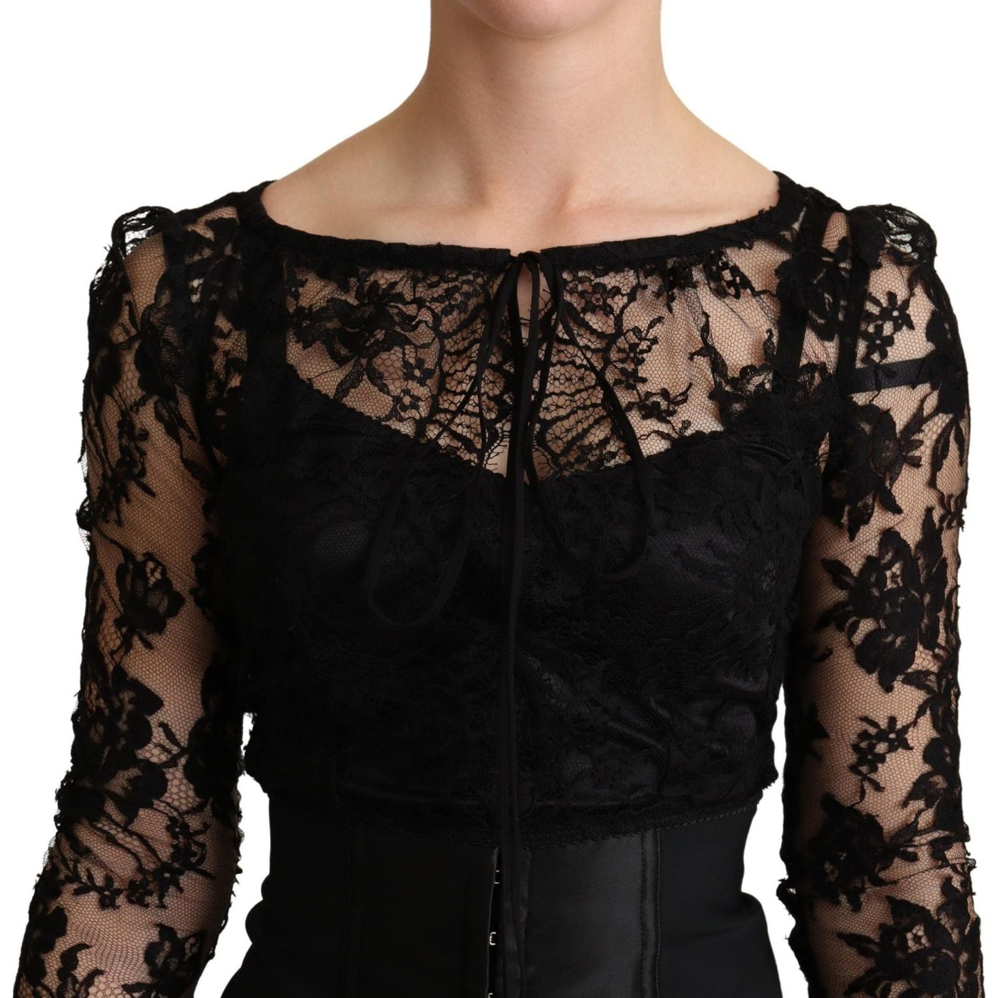 Dolce & Gabbana Elegant Black Lace Mini-Dress Delight Dolce & Gabbana Rosy Brown