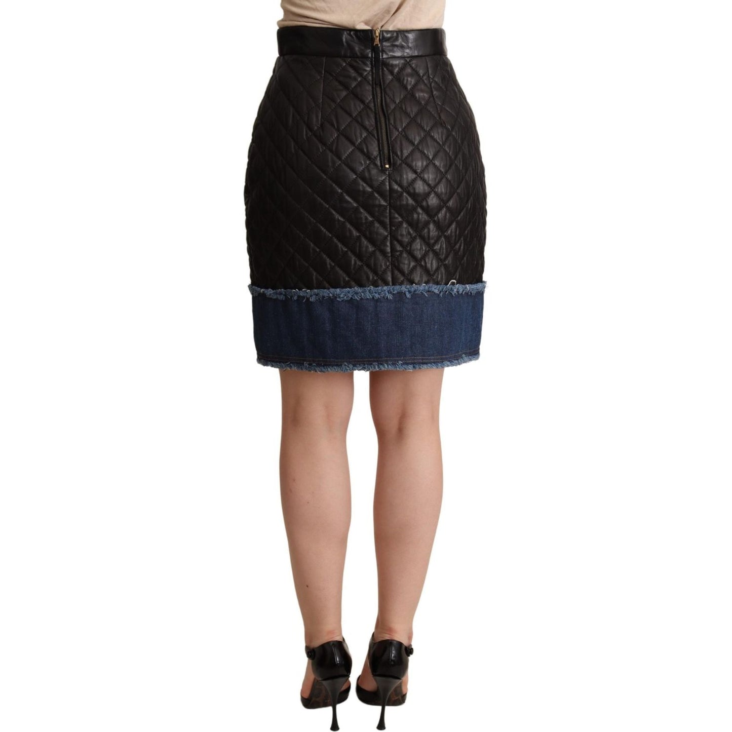 Dolce & Gabbana Sleek High-Waist Leather Mini Skirt WOMAN SKIRTS Dolce & Gabbana Rosy Brown