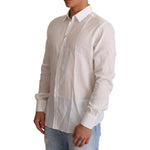 Dolce & Gabbana White Cotton Floral Pattern MARTINI Shirt TSH6404-40