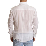 Dolce & Gabbana White Cotton Floral Pattern MARTINI Shirt TSH6404-40