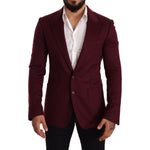Dolce & Gabbana Maroon Cashmere Slim Fit Coat Jacket Blazer JKT2851 -48
