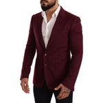 Dolce & Gabbana Maroon Cashmere Slim Fit Coat Jacket Blazer JKT2851 -48