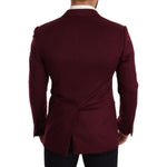 Dolce & Gabbana Maroon Cashmere Slim Fit Coat Jacket Blazer JKT2851 -48