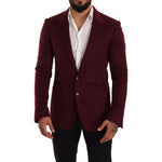 Dolce & Gabbana Maroon Cashmere Slim Fit Coat Jacket Blazer JKT2851 -48
