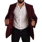 Dolce & Gabbana Maroon Cashmere Slim Fit Coat Jacket Blazer JKT2851 -48