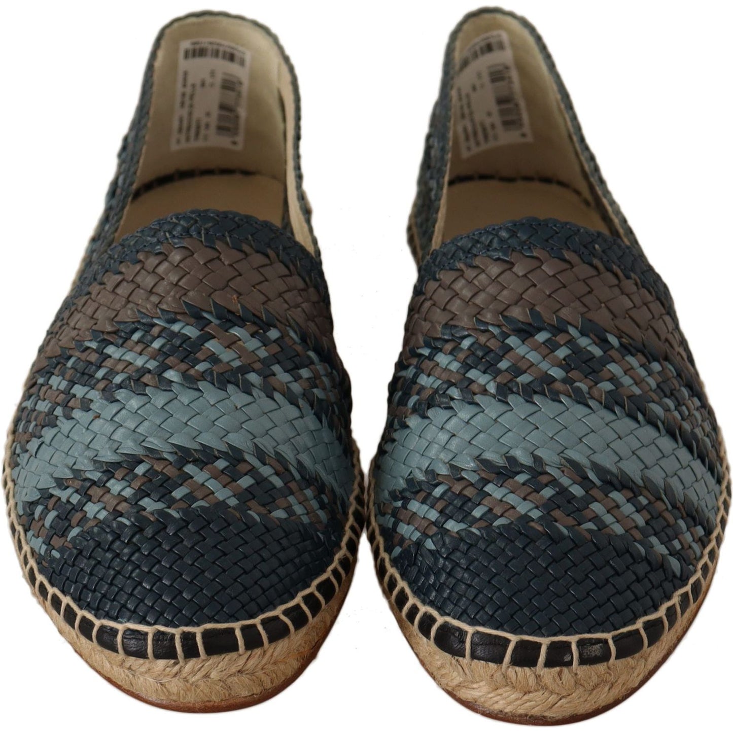 Dolce & Gabbana Blue Gray Slip On Buffalo Espadrille Shoes MAN LOAFERS