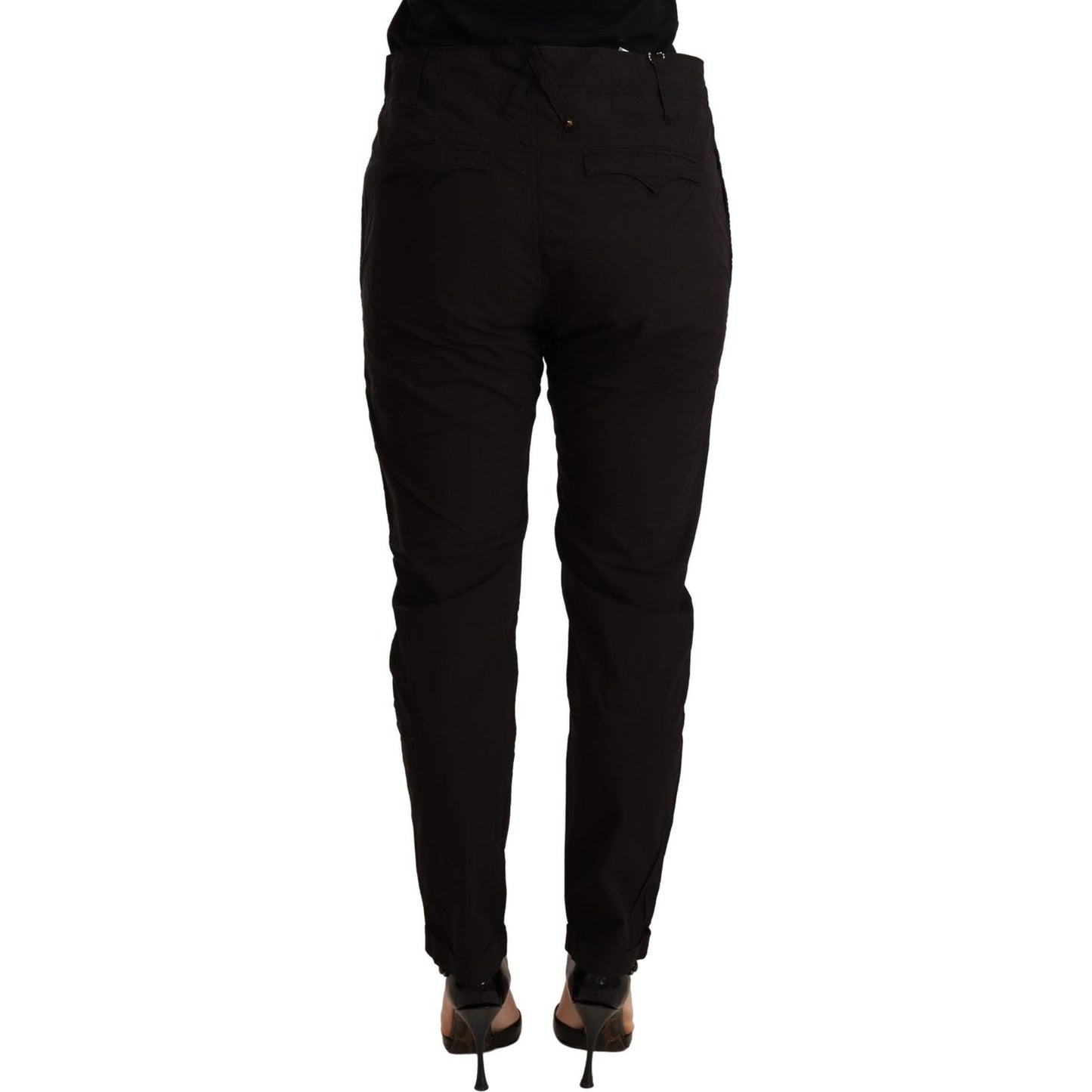 CYCLE Elegant Black Baggy Cotton Pants WOMAN TROUSERS CYCLE Black