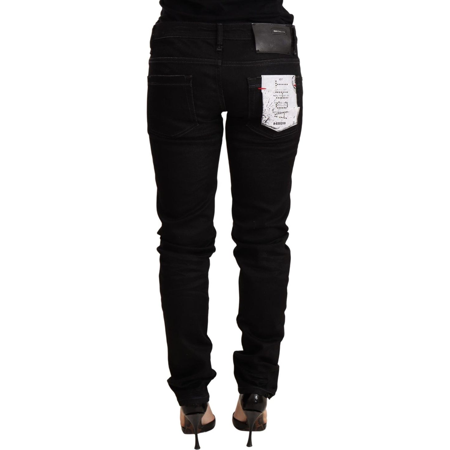 Acht Sleek Black Wash Skinny Jeans WOMAN TROUSERS Acht Black