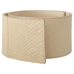 GF Ferre White Waxed Cotton Wide Fashion Belt BEL8047 - 70