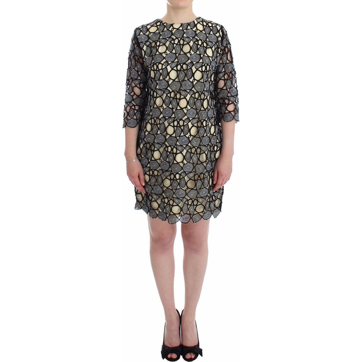 Lanre Da Silva Ajayi Elegant Multicolor Sheath Dress with Artful Design WOMAN DRESSES Lanre Da Silva Ajayi Dim Gray