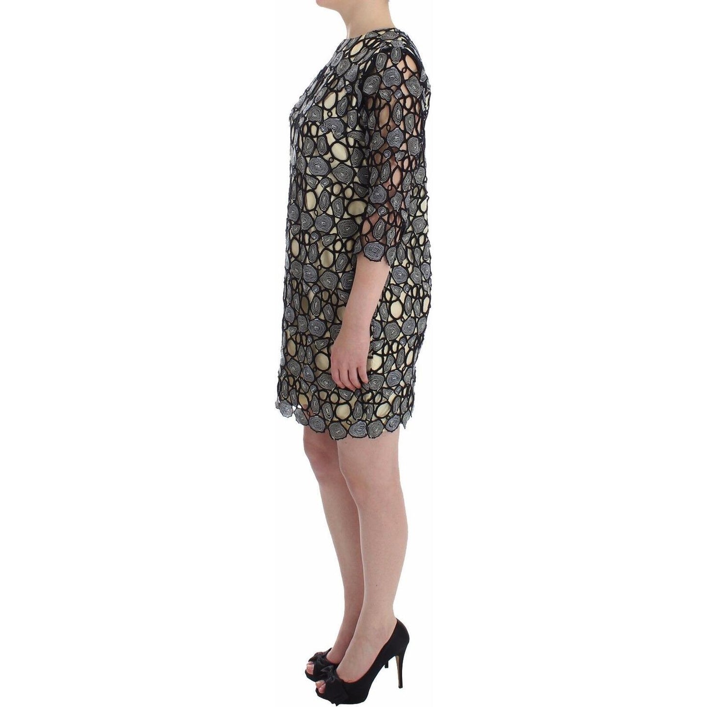 Lanre Da Silva Ajayi Elegant Multicolor Sheath Dress with Artful Design WOMAN DRESSES Lanre Da Silva Ajayi Dim Gray