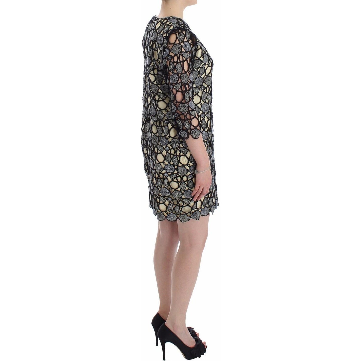 Lanre Da Silva Ajayi Elegant Multicolor Sheath Dress with Artful Design WOMAN DRESSES Lanre Da Silva Ajayi Dim Gray