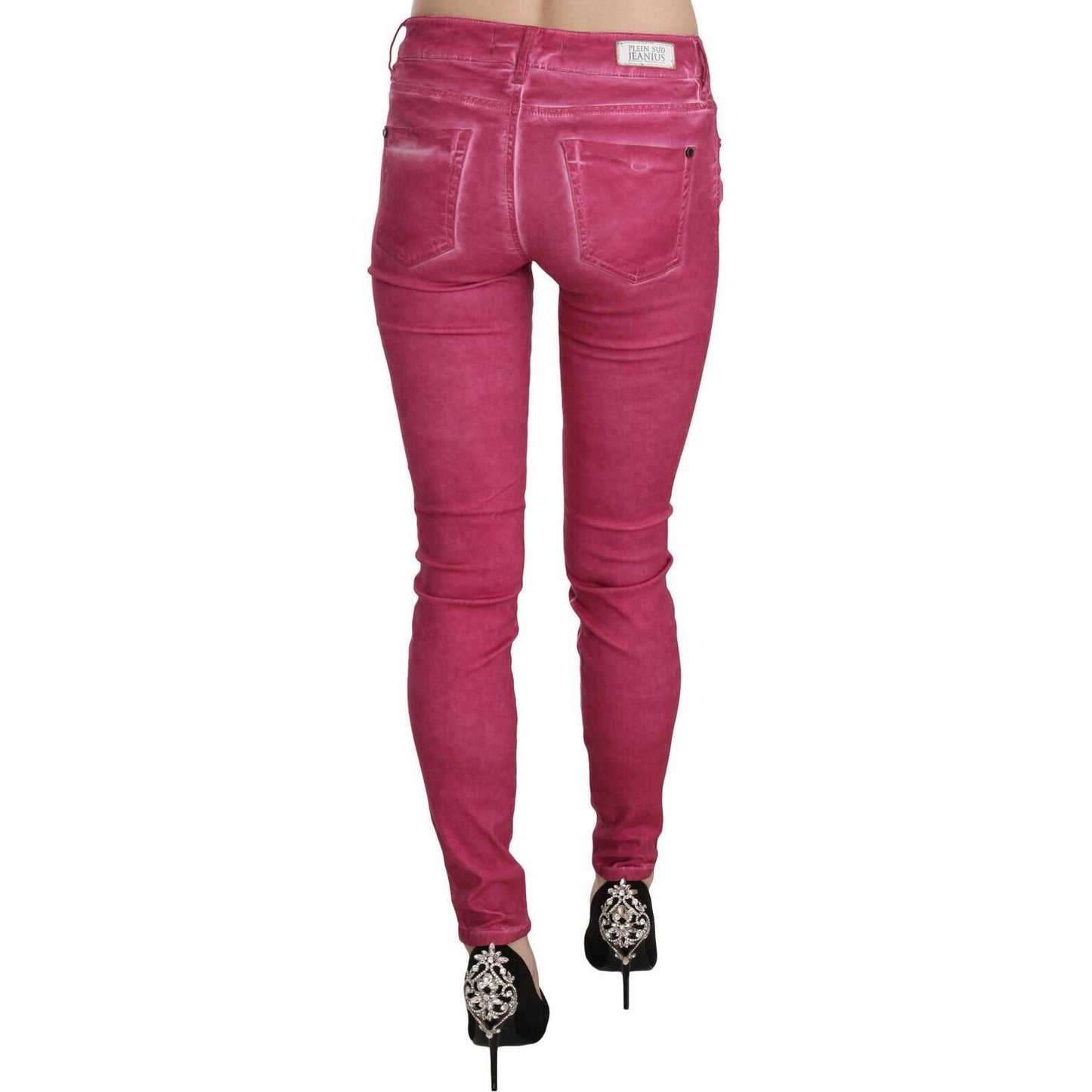 Dolce & Gabbana Chic Pink Mid Waist Skinny Pants Jeans & Pants Dolce & Gabbana Maroon
