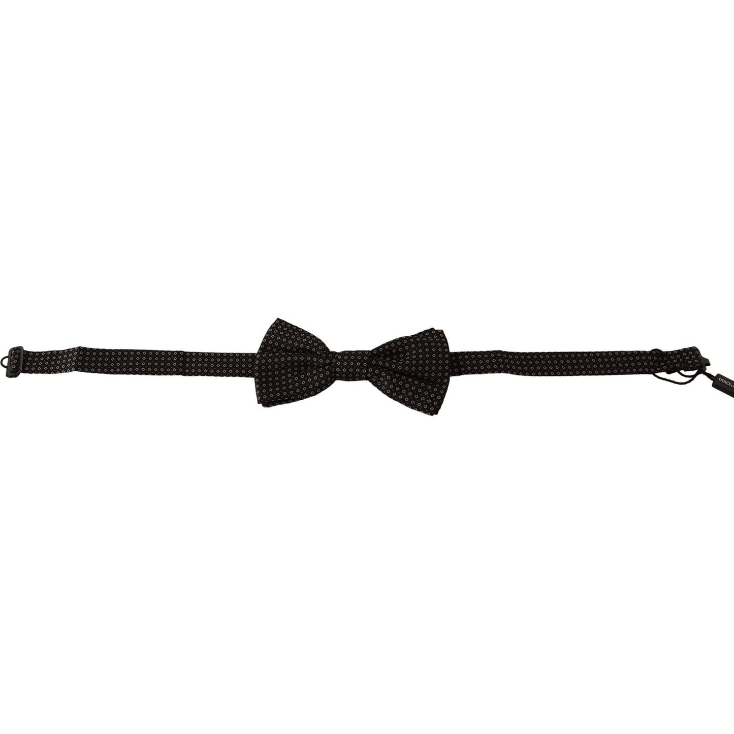 Dolce & Gabbana Elegant Black Patterned Silk Bow Tie Dolce & Gabbana Black