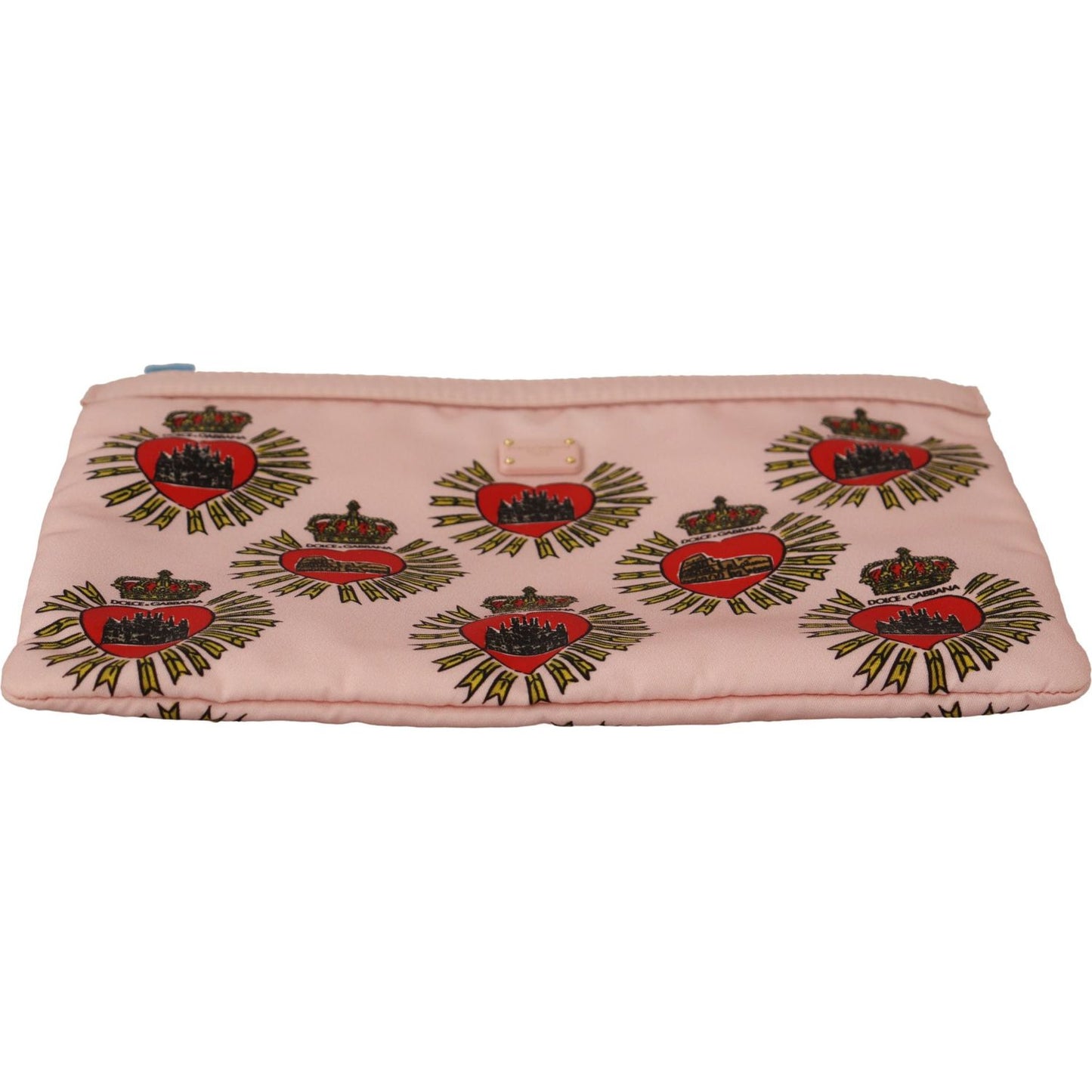 Dolce & Gabbana Elegant Pink Heart Clutch Wallet WOMAN WALLETS Dolce & Gabbana Rosy Brown