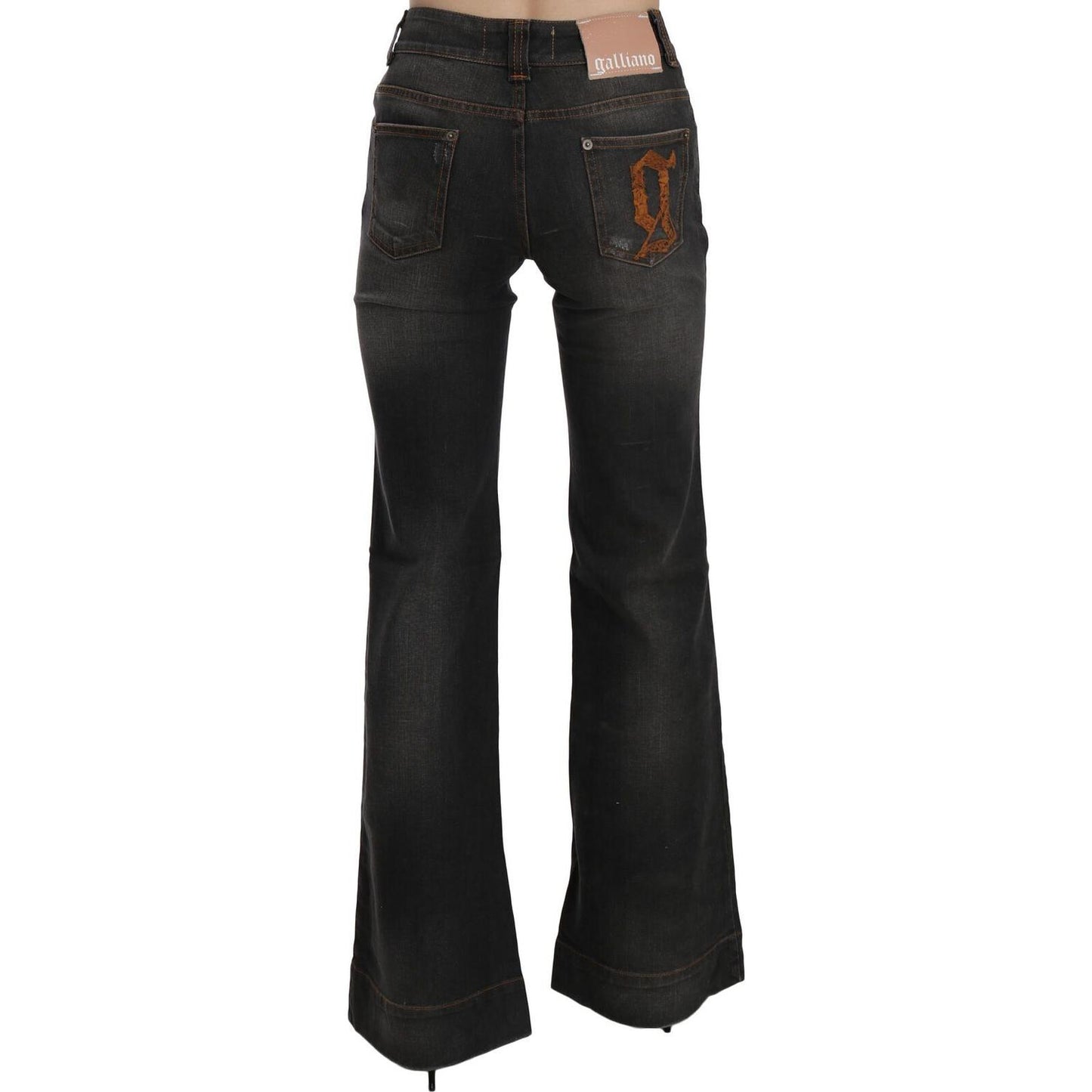 Dolce & Gabbana Svelte Mid Waist Flared Black Denim Jeans & Pants Dolce & Gabbana Black