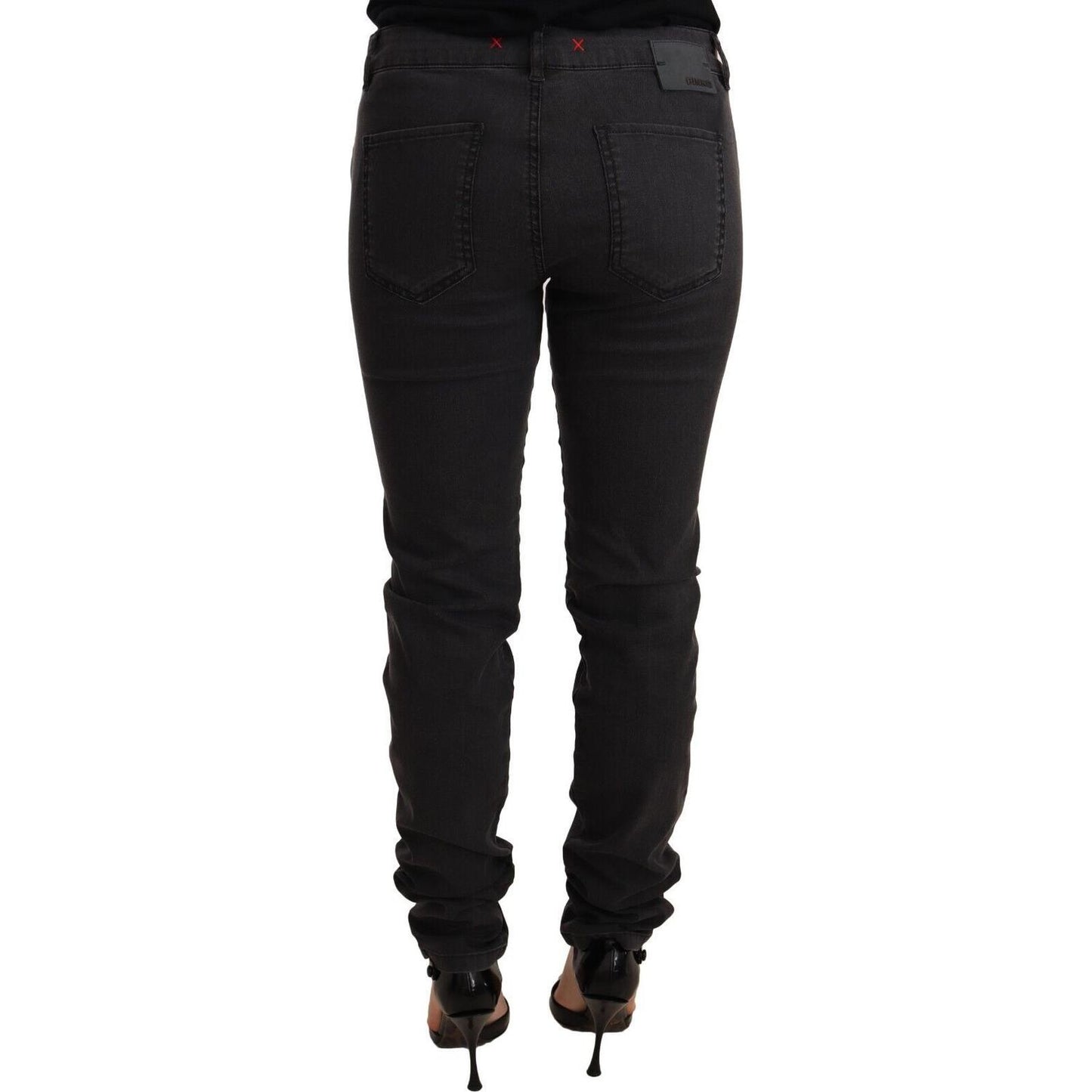 PINKO Chic Mid Waist Skinny Black Denim Jeans & Pants PINKO Black